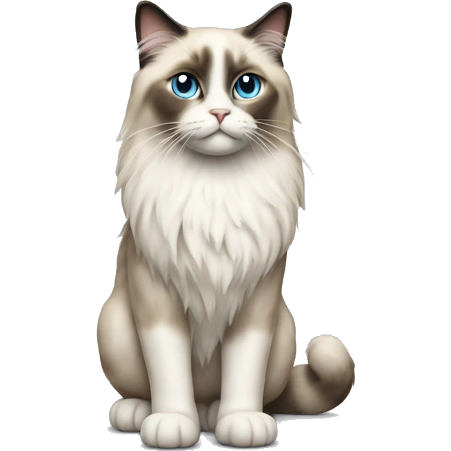 standing ragdoll cat facing left, full body emoji