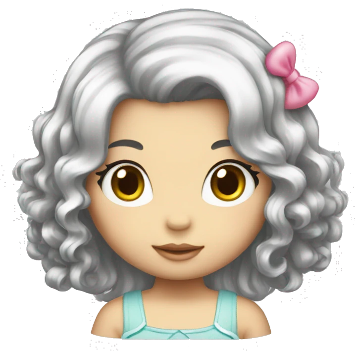 Long hairs girl hello kitty  emoji