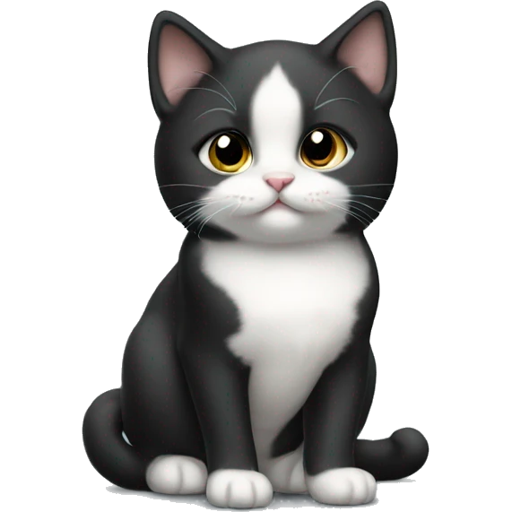 Fat Tuxedo kitten standing  emoji