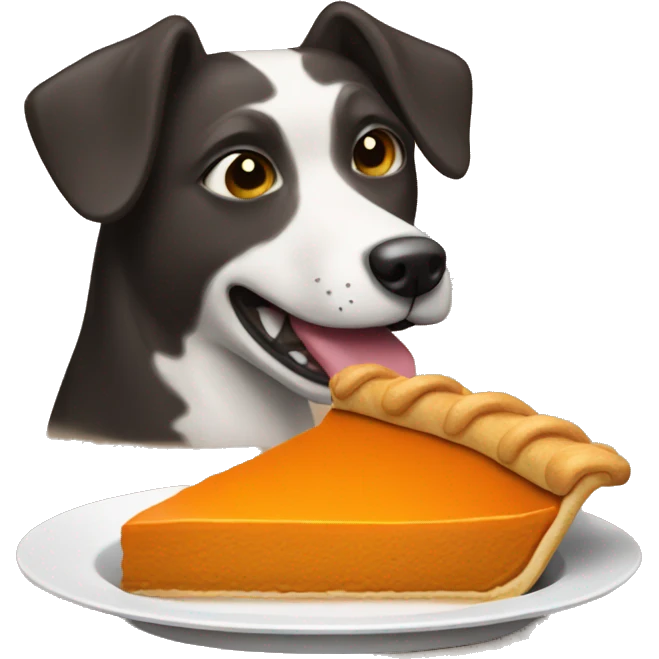 Dog eating pumpkin pie emoji