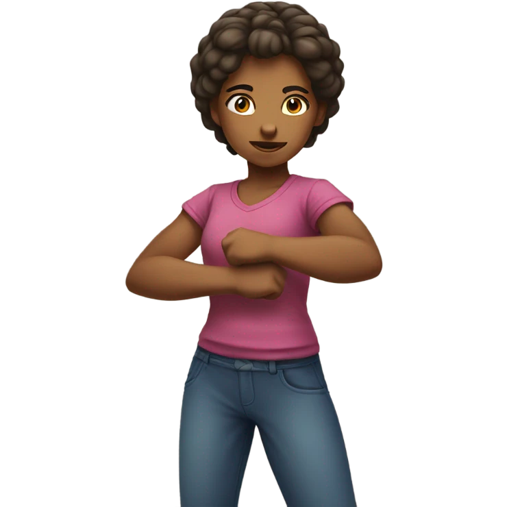 A girl fighting emoji