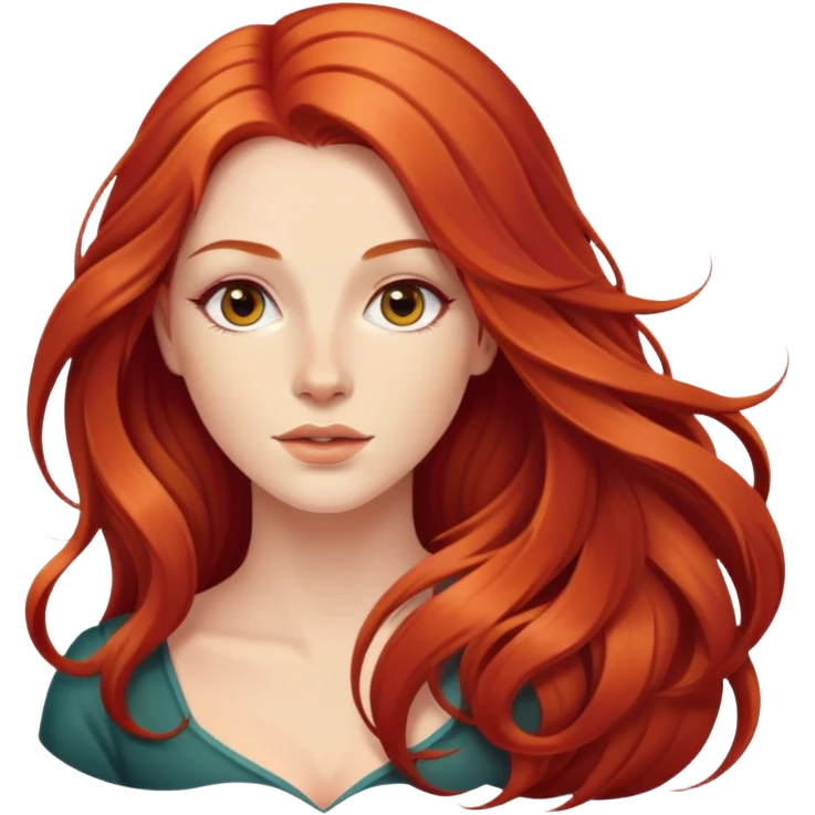 beautiful woman with long flowing red hair emoji