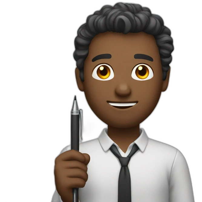 man holding a pen emoji