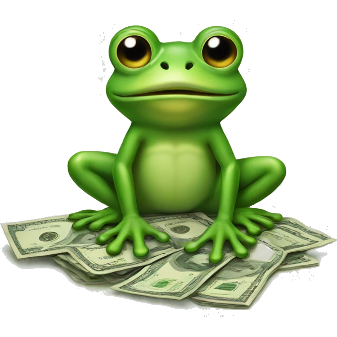 Frog with money emoji