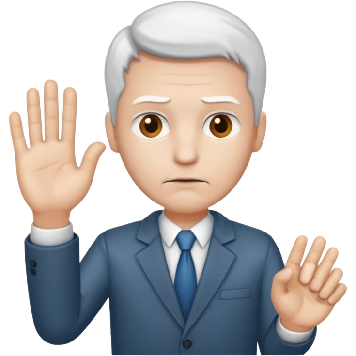 consulting man with hand with white skin emoji