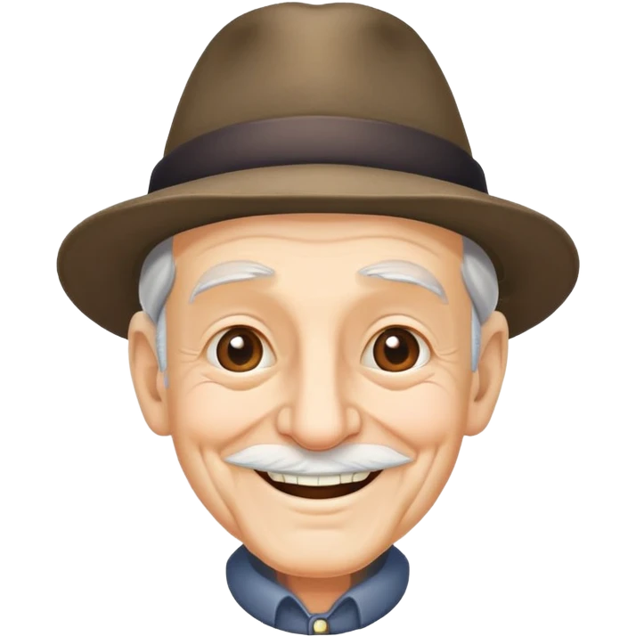 smiling old man in hat emoji