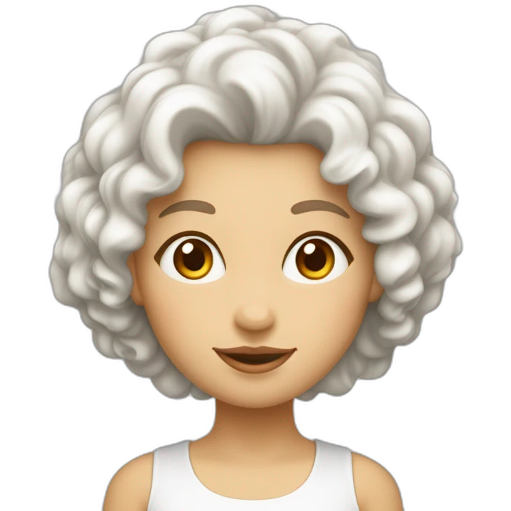 fille blanche cheveux bouclés brun sans lunettes  emoji