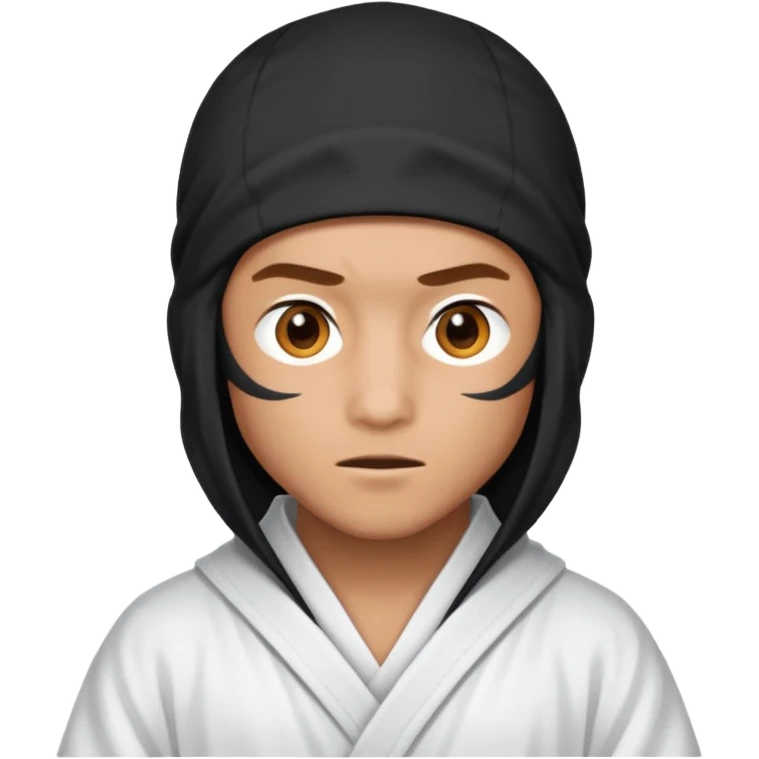 All white ninja with robe and light brown skin color emoji