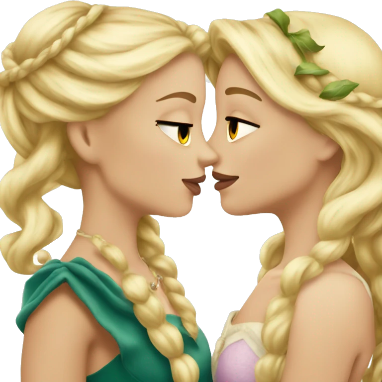 2 women princesses couple blonde kiss emoji
