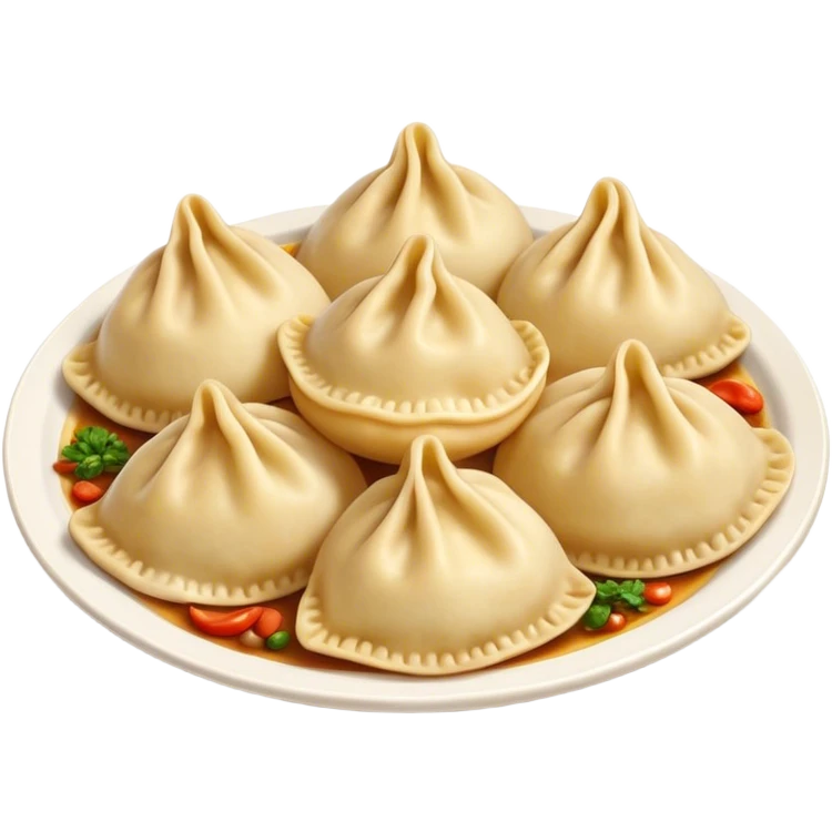 Cinematic Realistic Pierogi Dish Emoji, depicted as tender dumplings filled with savory ingredients rendered with lifelike textures and warm, inviting lighting. emoji