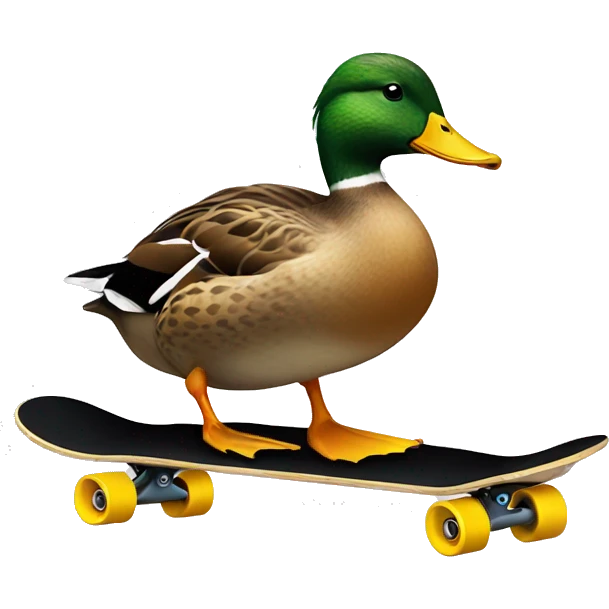 Duck on skateboard emoji