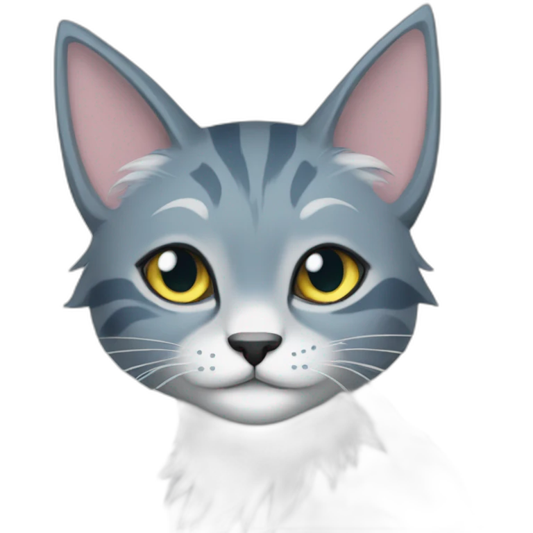jayfeather with feather on ears from warrior cats emoji