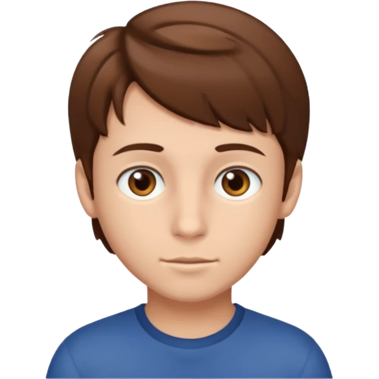 a boy with brown hair and brown eyes emoji
