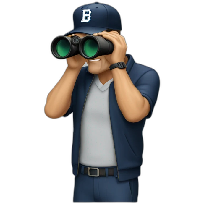 jim harbaugh with binoculars emoji
