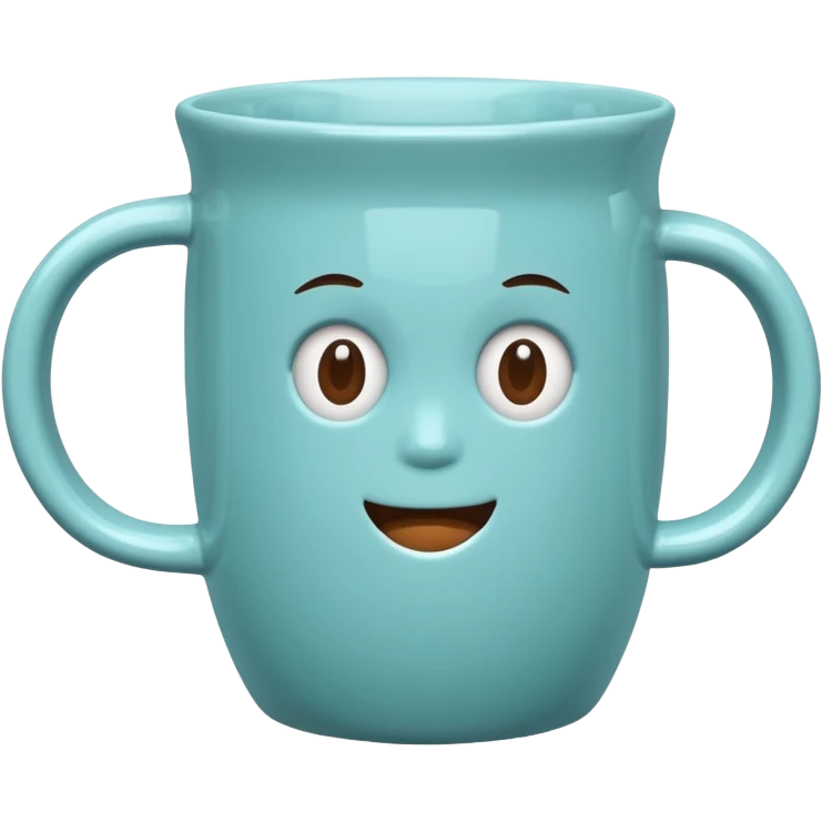 An aqua coffee mug emoji