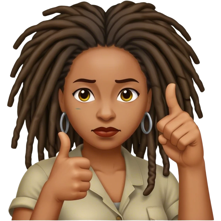 Black woman with locs thumbs down  emoji
