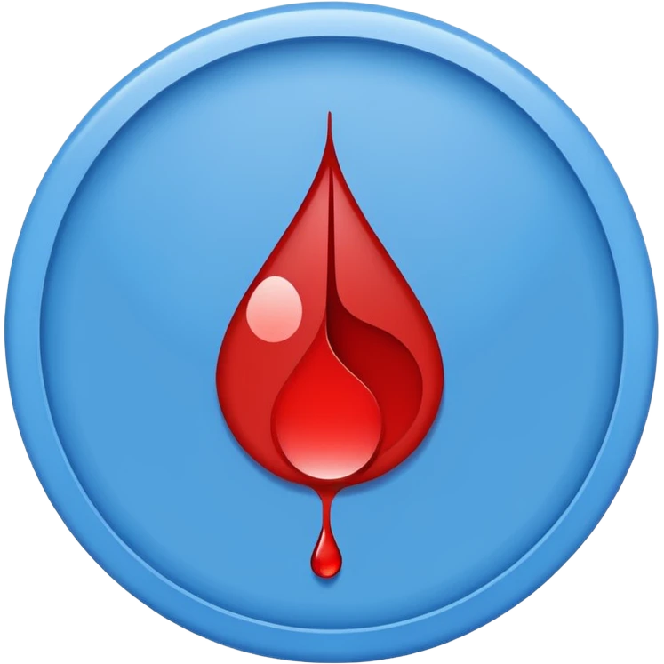 Modern and clean diabetes awareness symbol with blue circle and blood drop in the middle. emoji