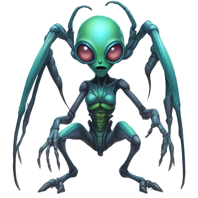a insectoid alien woman full body emoji