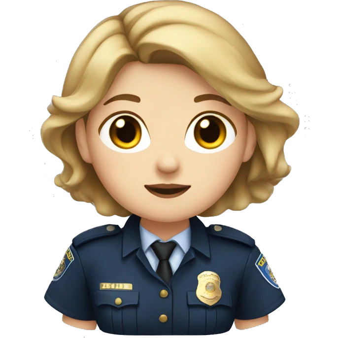 a girl with brown hair that is blond at the ends and wearing a police uniform emoji