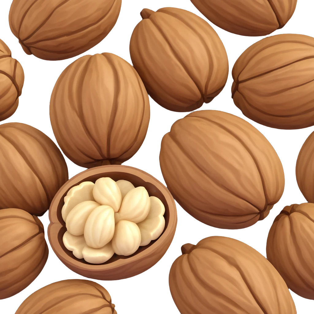 large walnut kernel, realistic emoji