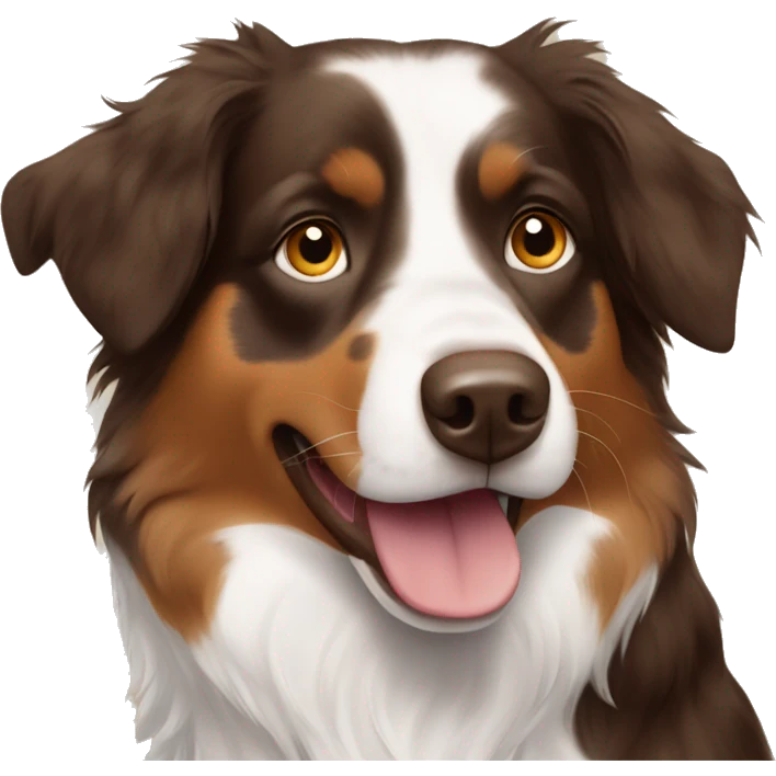 brown tri australian shepherd  emoji
