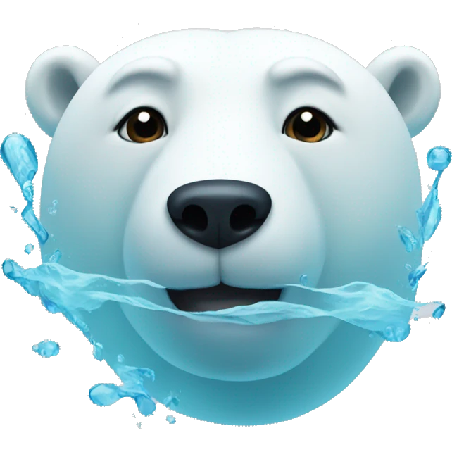 swimming polar bear emoji
