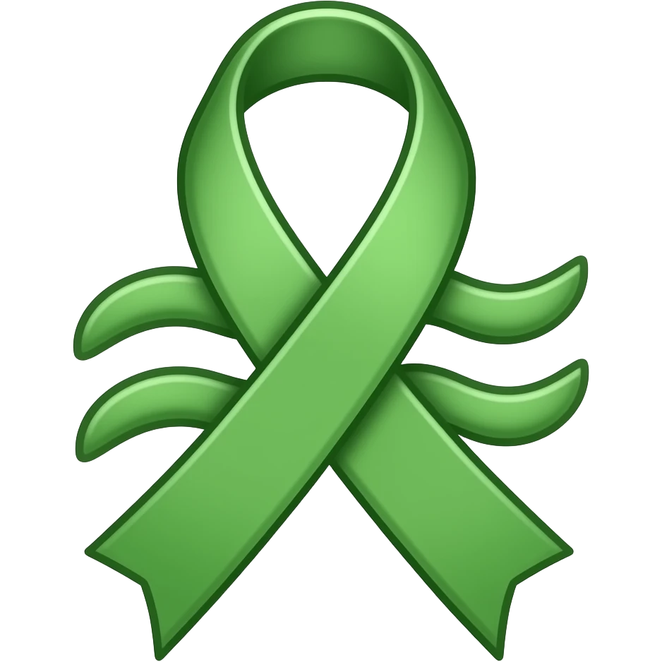 Green mental health ribbon butterfly tattoo Ideas adhered to an Aquarius emoji