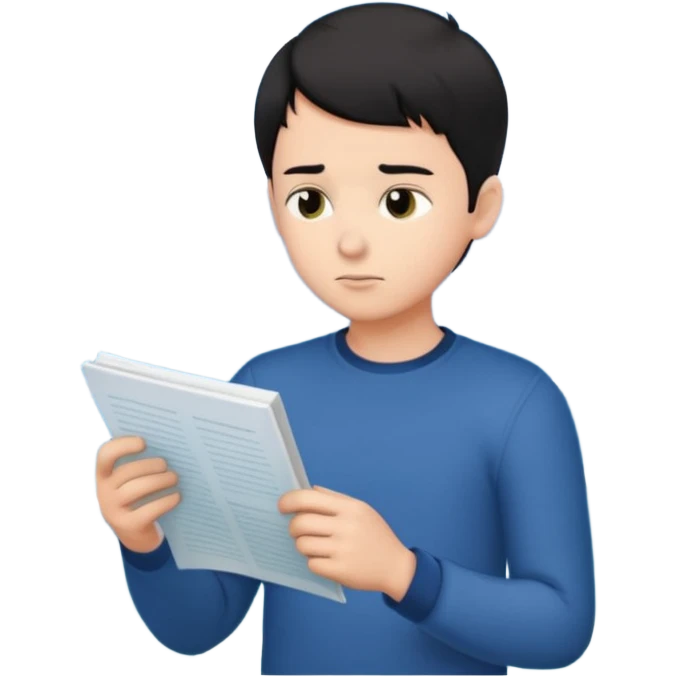 boy with short black hair, ocean air, perfectlist emoji