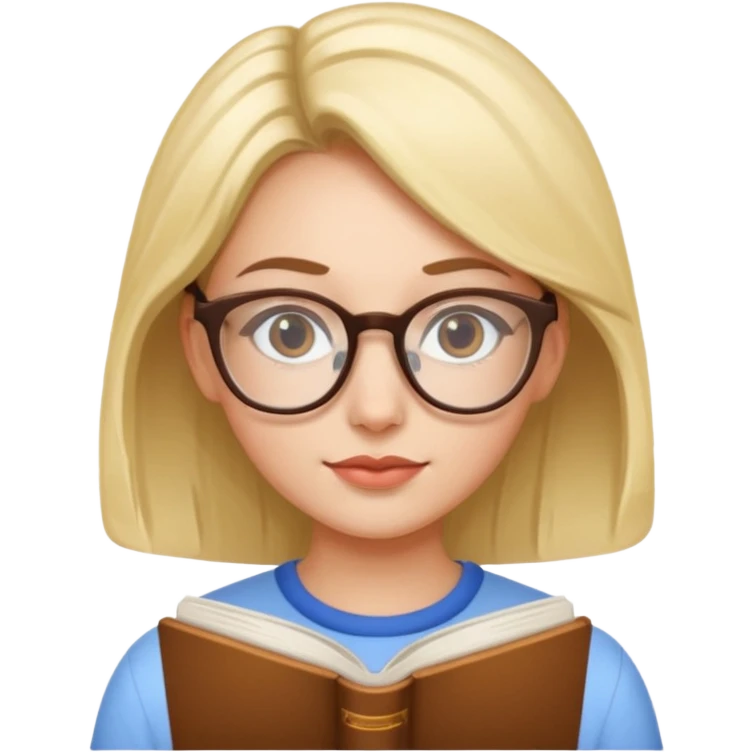 A girl with reading glasses emoji