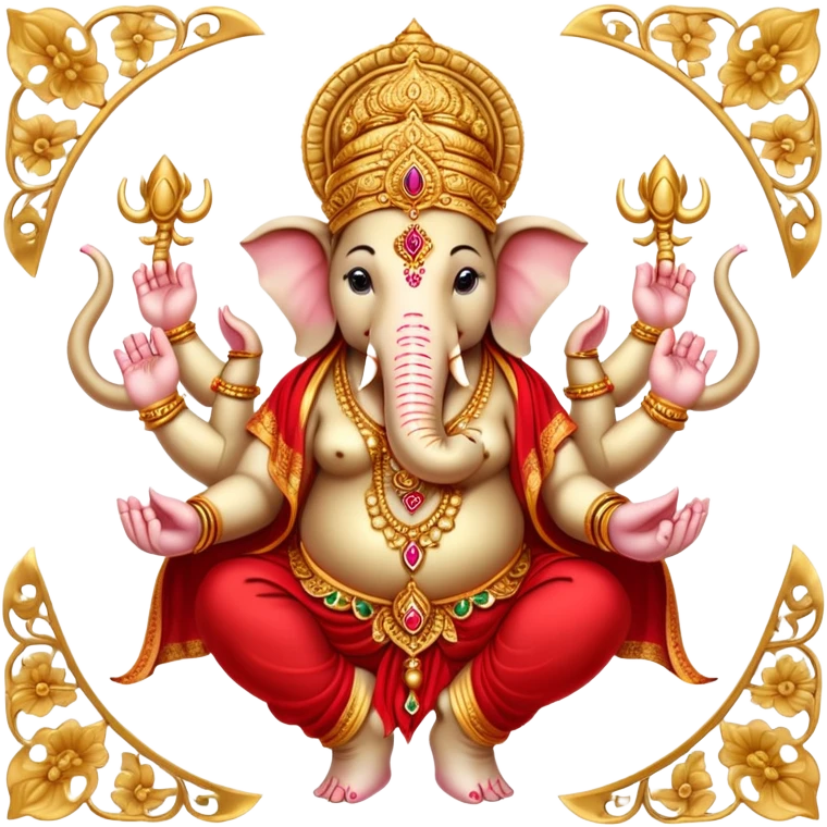 Hindu god Ganesha with elephant head and multiple arms emoji