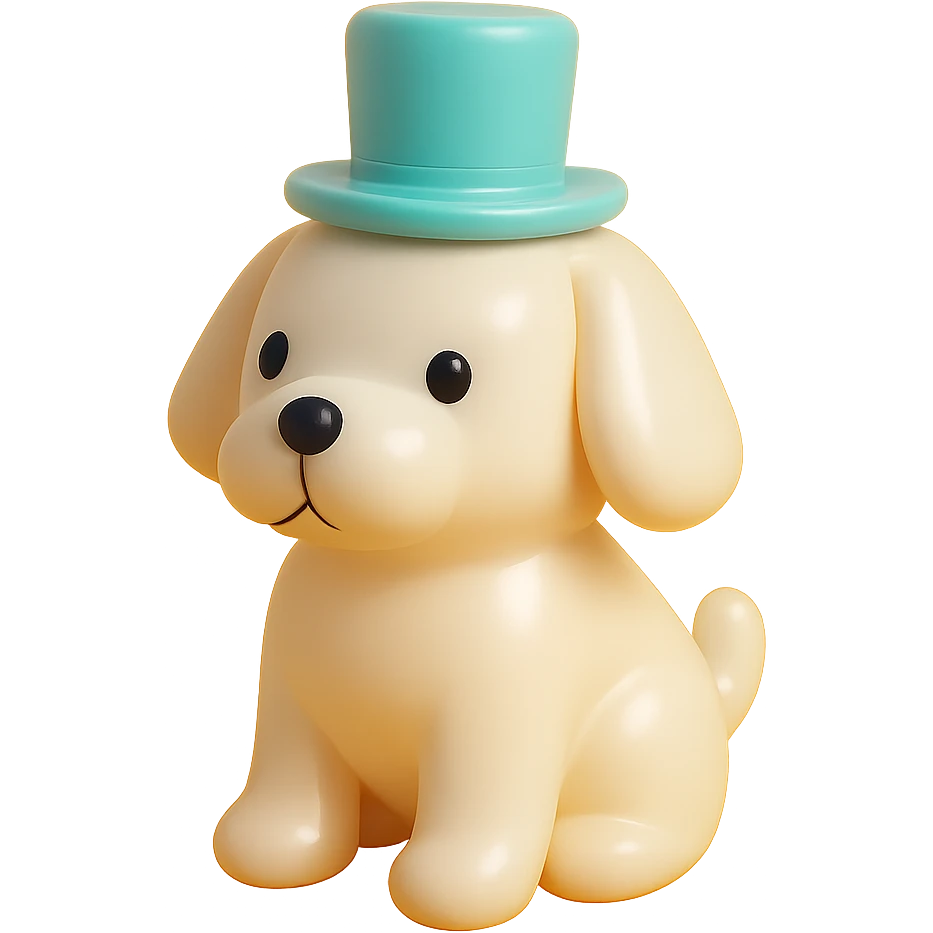 dog with tophat emoji