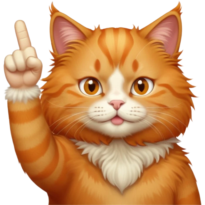 Orange cat giving middle finger emoji