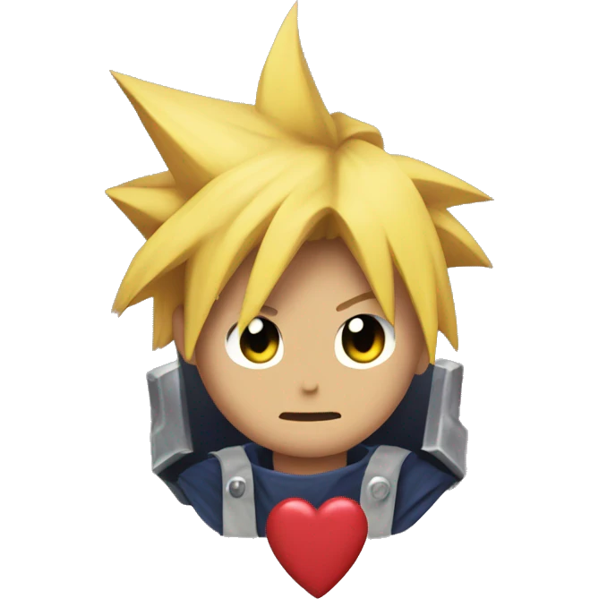 Cloud Strife with a Heart  emoji