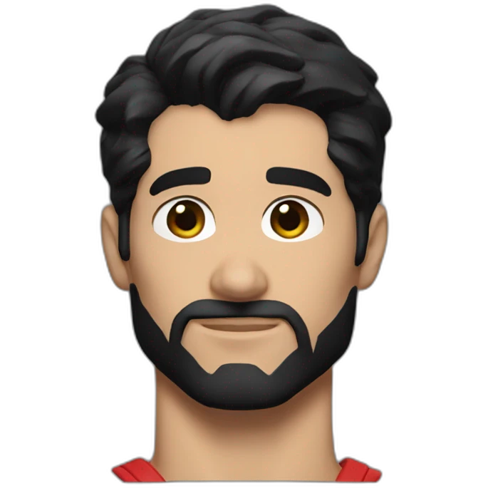 Superman short black hair and beard in full emoji