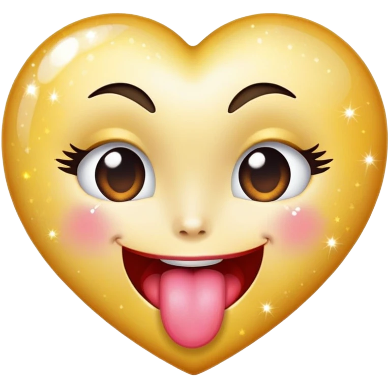 Sparkly heart tongue out winking left eye wmoji emoji