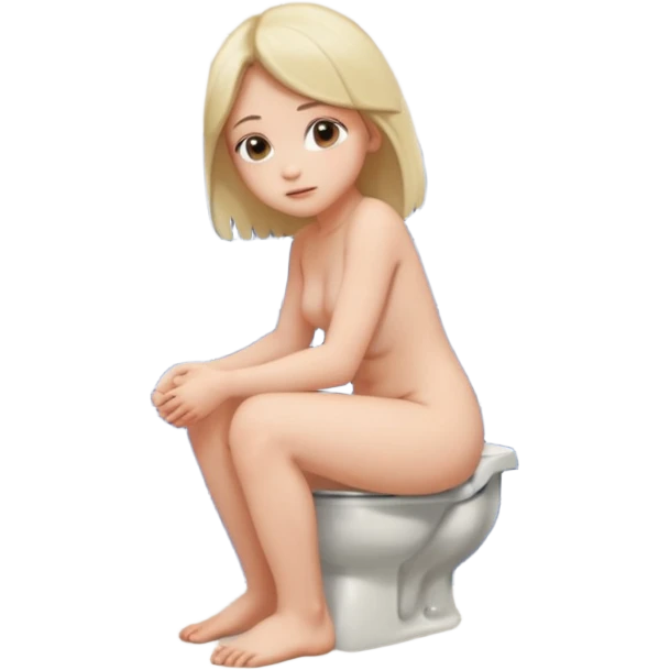 A girl doing poo and a view pf him doong then the girl on naled emoji