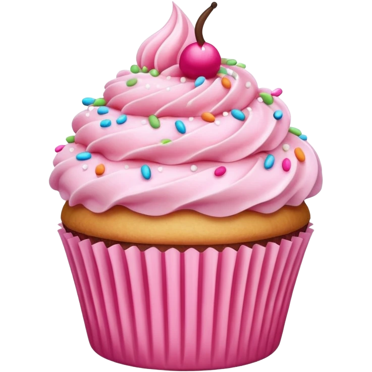 Cupcake with pink icing emoji