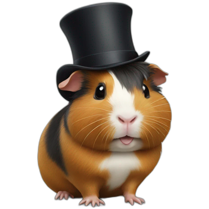 guinea pig wearing top hat emoji