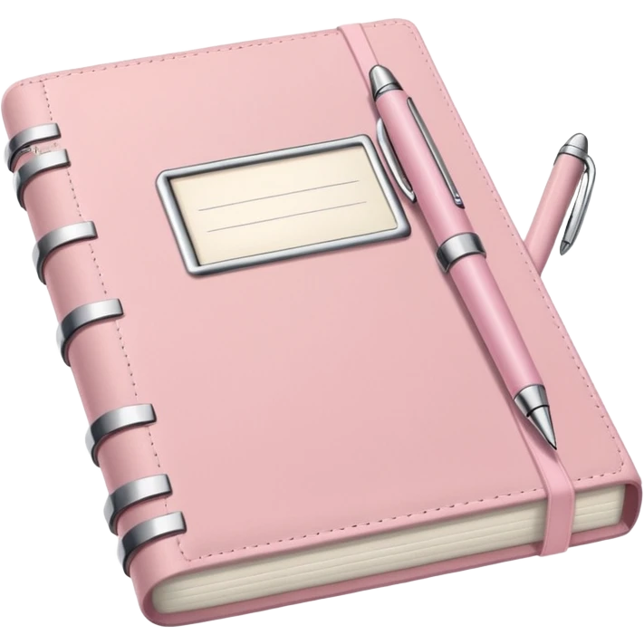 Beautiful light pink diary with a pen emoji