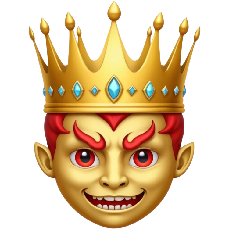 the crown is with the devil face emoji