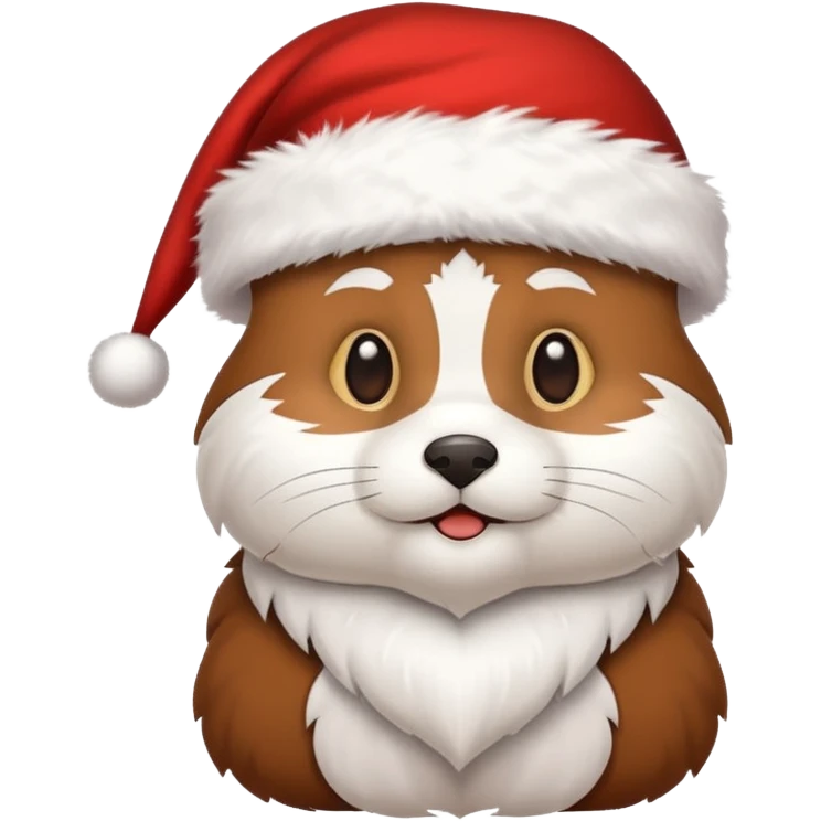 cute animal wearing a santa claus hat emoji
