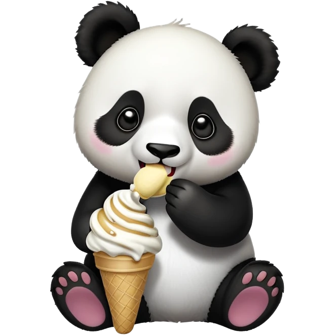 Panda eating ice cream emoji