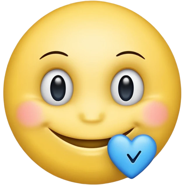 Smiley face with blue heart eyes and the word 'approved' written below it in blue text emoji