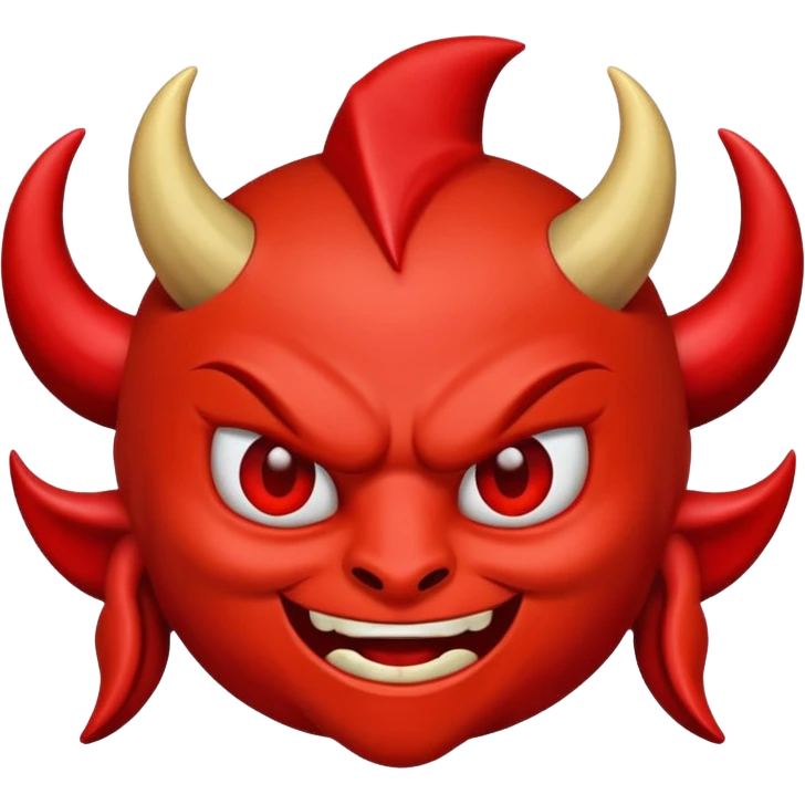 un diablo feliz con unos dedos groseros en los lados emoji