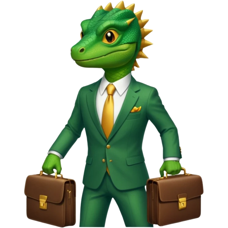 rich capitalist lizard king emoji