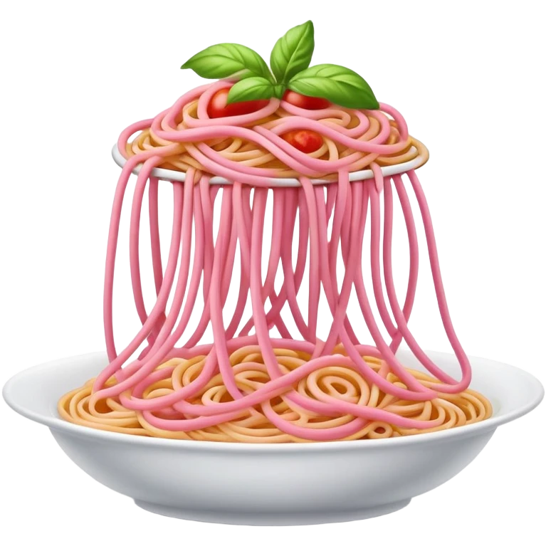 pink flying spaghetti  emoji