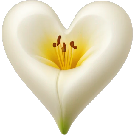 Heart with lily inside in ecru emoji
