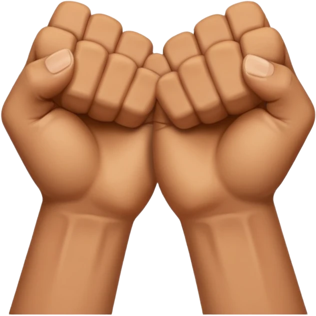 Hands crossed over while having fists emoji