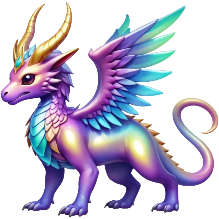 Epic divine legendary complex detailed iridescent gradients aesthetic-Fakémon-creature emoji