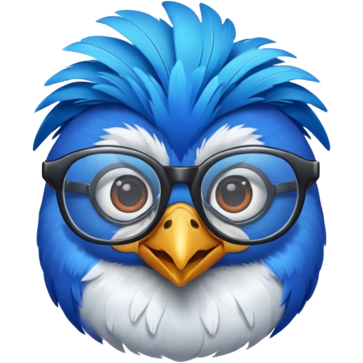 Blue bird with glasses  emoji